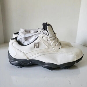 Mens Foot-Joy Super  Lights 9M White/Gray Golf Shoes.